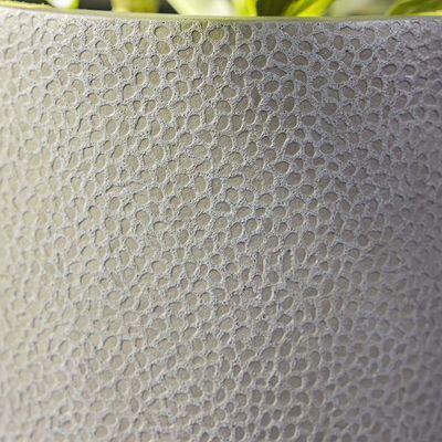 Fiber Clay Pot with Volcanic Design - Grey - 25x25x40 CM