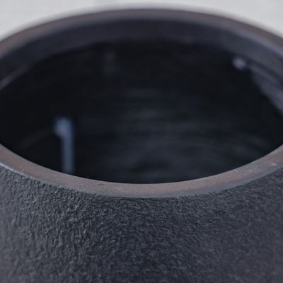 Fiber Clay Pot with Rough Design - Dark Grey - 32x32x32 CM