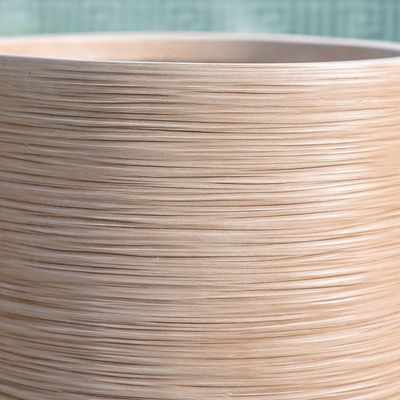 Fiber Clay Pot with Rattan Design - Beige - 48x48x75 CM