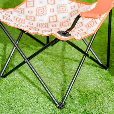Folding Picnic Chair - Orange/White - 54x54x92 cm