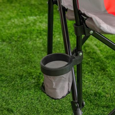 كرسي تخييم قابل للطي - أحمر ورمادي، 62 × 59 × 93 سم