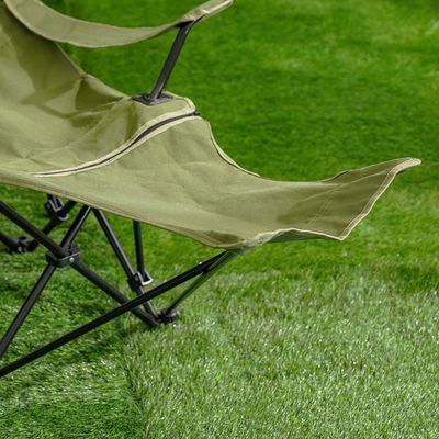 Camping Chair with Footrest - Green 