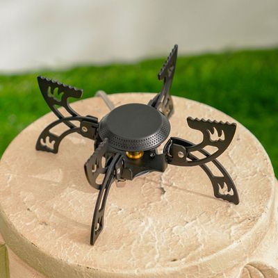 Portable Outdoor Gas Stove - Black - 21.5x21.5x8 cm