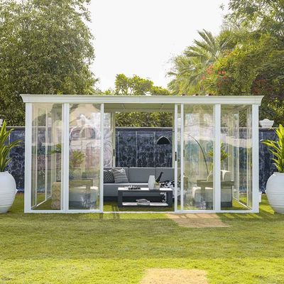 Eden House Gazebo with Light - White/Transparent - 3.7x5.5x2.5 M - With 2-Year Warranty