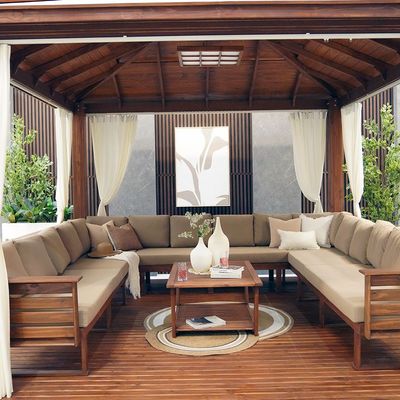 Royal Wooden Gazebo - Brown - 4.4x4.4x3.4 M - AIDH60100