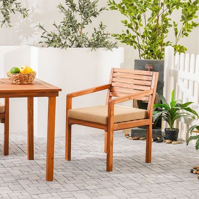 Coral Wooden 1 + 4-Seater Dining Set - Brown 
