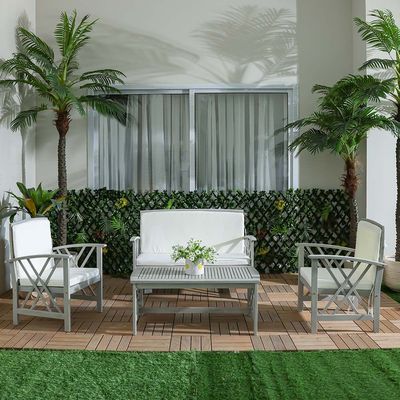 Opel Wooden 2+1+1 Sofa Set