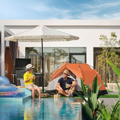 Oasis Umbrella with Tassel without Base - Beige - 2.7 m - With 6-Month Warranty