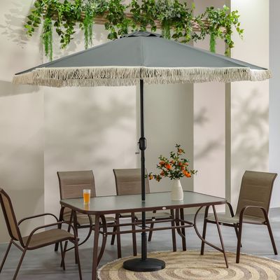 Oasis Umbrella with Tassel w/o base 2.7m - Grey