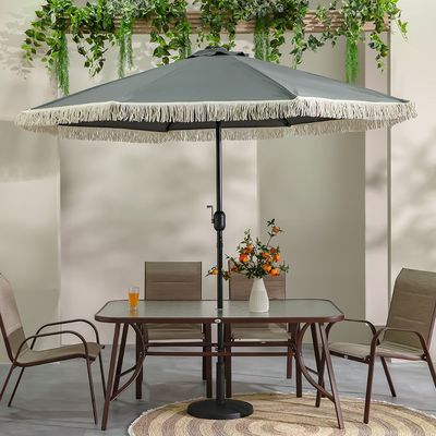 Oasis Umbrella with Tassel w/o base 2.7m - Grey