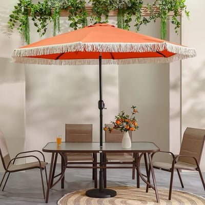 Oasis Umbrella with Tassel without Base - Orange - 2.7 m - With 6-Month Warranty
