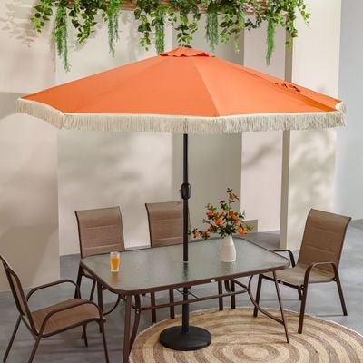 Oasis Umbrella with Tassel without Base - Orange - 2.7 m - With 6-Month Warranty