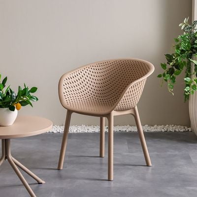 Lana PP Arm Chair With Glassfiber And Uv Protection - Taupe