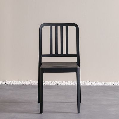 Sara Stackable Plastic Chair | Glass Fiber and UV Protection - Black - With 1-Year Warranty