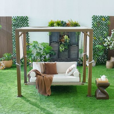 Lana Daybed Cum Swing - Black/Beige - With 1-Year Warranty - By Ziantti