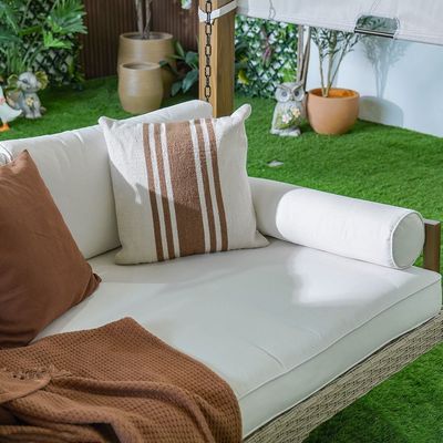 Lana Daybed Cum Swing - Black/Beige - With 1-Year Warranty - By Ziantti