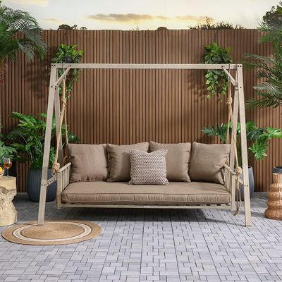 Elisa 4-Seater Swing without Roof - Brown - With 1-Year Warranty