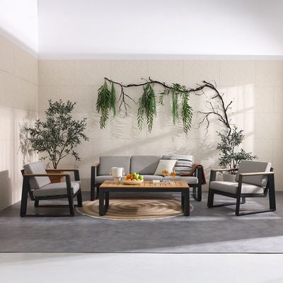 Regal 5-Seater Aluminum Sofa Set - Grey - With 1-Year Warranty