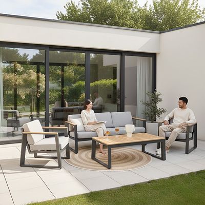 Regal 5-Seater Aluminum Sofa Set - Grey - With 1-Year Warranty