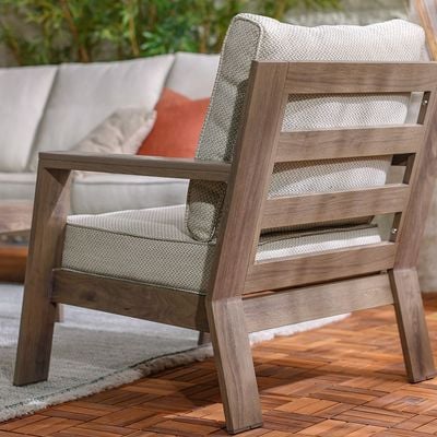 Karrera Aluminum 5-Seater Sofa Set with Table - Brown - With 2-Year Warranty