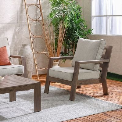 Karrera Aluminum 5-Seater Sofa Set with Table - Brown - With 2-Year Warranty