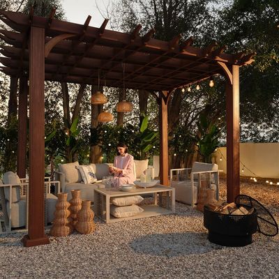 Sydney 5-Seater Aluminum Rope Sofa Set with Coffee Table-Champagne/Taupe-With 2-Year Warranty-By Ziantti