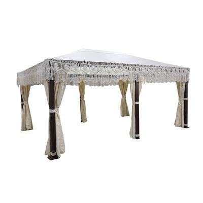 Julia Gazebo - Brown/White - 3.5x5 M - With 1-Year Warranty
