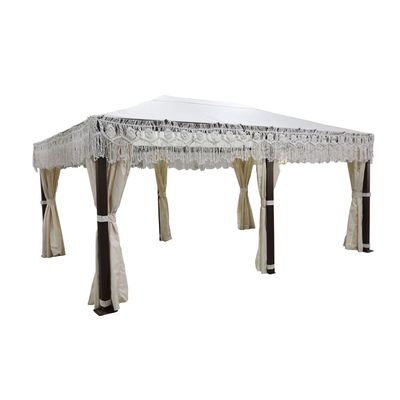 جوليا مظلة - بني \ أبيض - 3.5x3 م - مع ضمان لمدة عام .