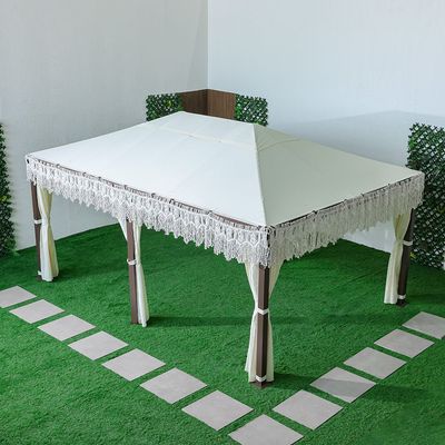Julia Gazebo - Brown/White - 3.5x5 M - With 1-Year Warranty