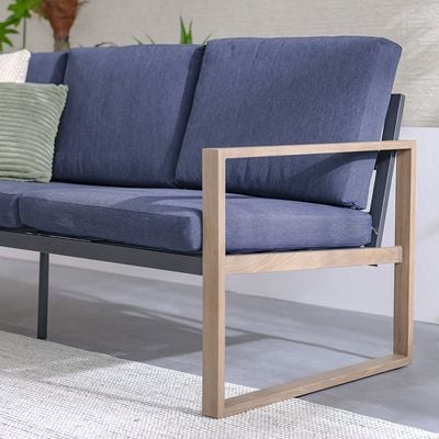 Cobalt 7-Seater Sofa Set with Coffee Table- Blue-With 1-Year Warranty