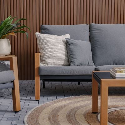 Anchor 5-Seater Sofa Set with Foot Rest-Grey-With 2-Year Warranty