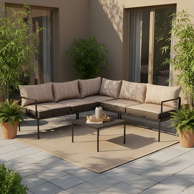 Owen 5-Seater Corner Sofa Set - Beige - With 1-Year Warranty