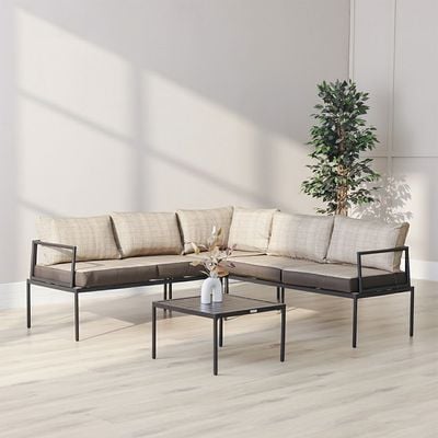 Owen 5-Seater Corner Sofa Set - Beige - With 1-Year Warranty
