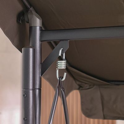 Serena 3-Seater Swing with Canopy - Brown - With 1-Year Warranty