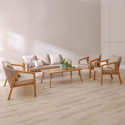 Snowe 5-Seater Sofa Set with Coffee Table - Beige - With 1-Year Warranty