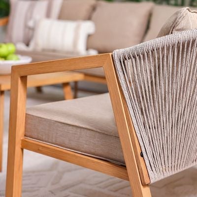 Snowe 5-Seater Sofa Set with Coffee Table - Beige - With 1-Year Warranty