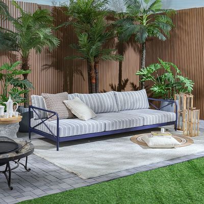 Kennet 3-Seater Sofa-Dark Navy/Blue-With 1-Year Warranty