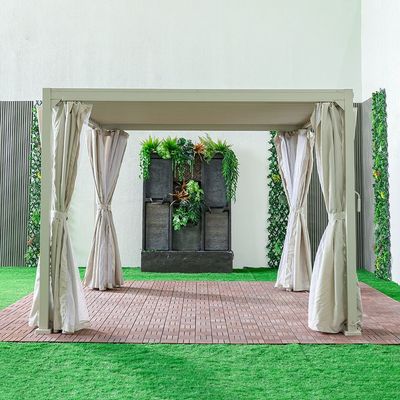 Terra Gazebo with Curtains - Apricot - With 2-Year Warranty