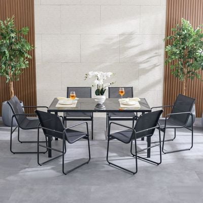 Sable 1+ 6-Seater Dining Set - Black