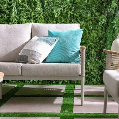 Savannah 5-Seater Sofa Set with 2 Coffee Tables - Champagne - With 2-Year Warranty 