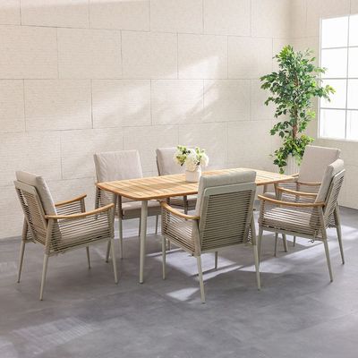 Savannah 1 + 6-Seater Dining Set - Champagne - With 2-Year Warranty 