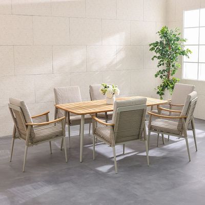 Savannah 1 + 6-Seater Dining Set - Champagne - With 2-Year Warranty 