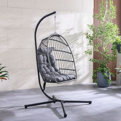 Savio Hanging Chair - Black/Grey  