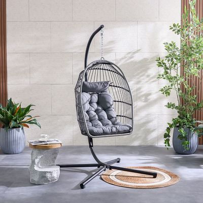 Savio Hanging Chair - Black/Grey  
