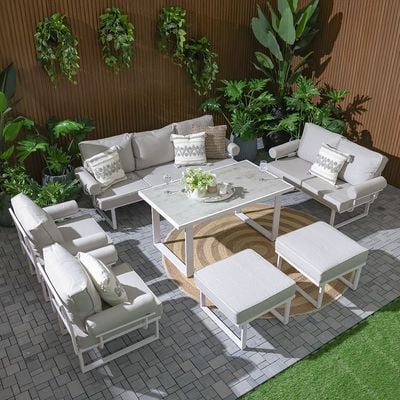 Clarke 9-Seater Sofa Set-Grey-With 1-Year Warranty