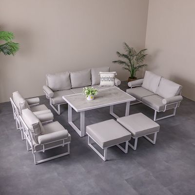Clarke 9-Seater Sofa Set - Grey - With 1-Year Warranty