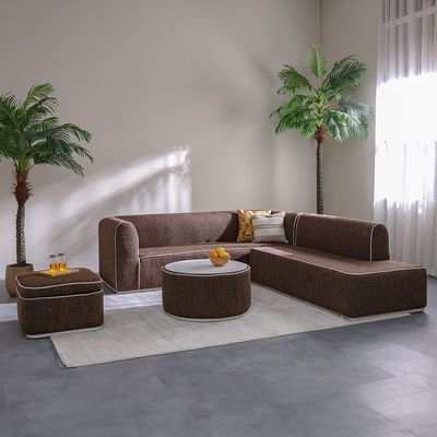 Pavia Corner Sofa Set - Brown - With 2-Year Warranty