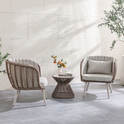 Luna 1 + 2-Seater Balcony Set - Beige - With 1-Year Warranty - By Ziantti