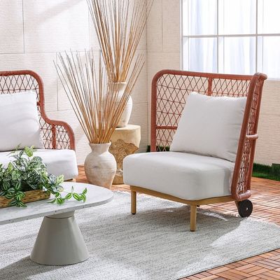 Juliya 5-Seater Sofa Set - Red/White - With 2-Year Warranty