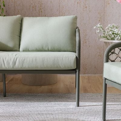 Aldrin 5-Seater SOFA SET - Green/White - With 1-Year Warranty